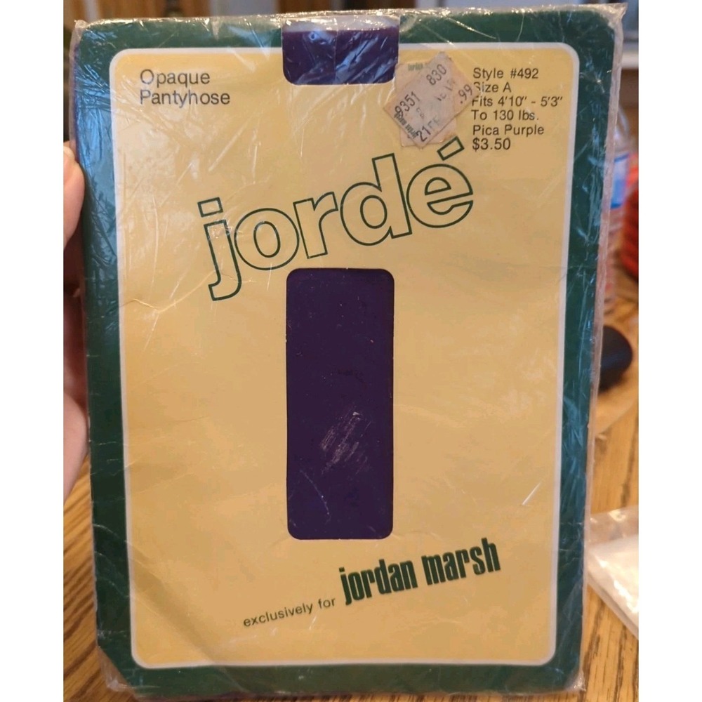 New Vintage Jorde Size A Pica Purple Opaque Pantyhose Fits 4'10-5'3 & Up To 130